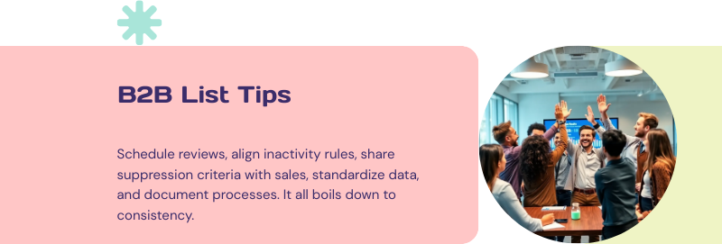 b2b email list hygiene tips